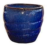 blumenkübel frostfest Frostfest TucanoHamburg Blumenkübel, Pflanzgefäß, Blumentopf, Modell Snail blau, frostfest, glasiert(27x25cm)