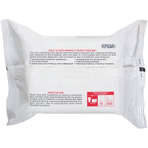 L'Oreal Paris Skincare Revitalift Makeup Removing Wipes with Vitamin E, 30 Count - image 2