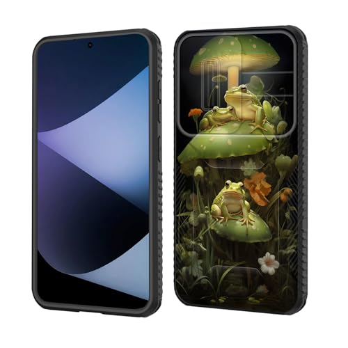wiaekosef for Galaxy S24 Plus Case Built in Slide Camera Lens Cover,Heavy Duty Shockproof Protection Dual Layer Case for Samsung Galaxy S24 Plus (6.7") 2024,Cute Frog Mushroom - image 1