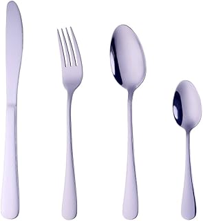 Buyer Star 16 teiliges Besteck Set, wiederverwendbares Silberbesteck aus rostfreiem Stahl, 4er Set, für den Küchentisch im Esszimmer