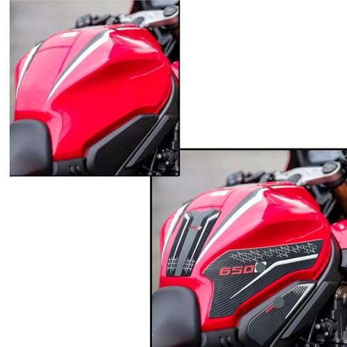 Protection réservoir CBR650 en fibre de carbone et grip gaufré
