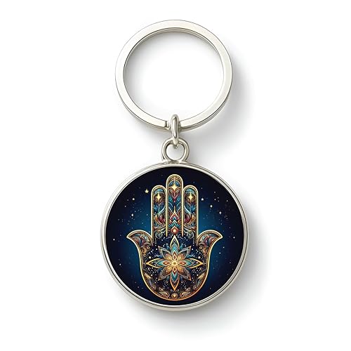 Image of MG | Protective Evil Eye /Spiritual Symbols /Om /Motivational Keychains | Double-Sided Metal Key Ring | Good Luck and devine Charm for Car, Bike, Home & Office