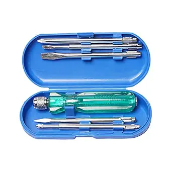 Eastman 5 Pcs. Screwdrivers Kit Set Of 5Pcs, Transparent Acetate Handle Spring Steel Blade With Magnetic Tip - E-2101B