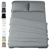 American Cotton - 600 Thread Count 2 Piece Sheets and 2 Piece Pillowcases Set - 100% Long-Staple Pure Cotton Soft Sateen Weave - Hotel Luxury Quality - Well Fitted for Mattress, Cashmere Grey, Queen