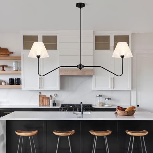 Vloitgol 2-Lights Linear Kitchen Island Lighting Fixture, Modern Chandelier for
