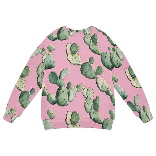 JUNZAN Aesthetic Cactus Pink Kids Boys Sweatshirts Hoodies Crewneck Kids Hoodies Boys Sports 4T2