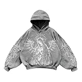 Herren-Kapuzen-Sweatshirt, 3D-Druck, Engel, Vintage, Gothic, Hoodie, Pullover, Herren, Winter, warm, mit Kängurutasche, Y2K, Harajuku Streetwear, Hip Hop Jumper Pullover, kreativ, modisch, Oversize