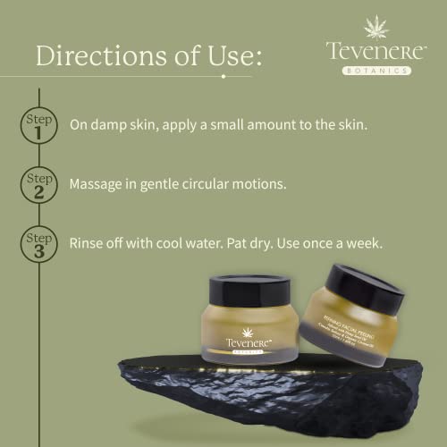 Tevenere Botanics Cleansing & Refining Facial Peeling Gel - Infused With Hemp Oil, Green Tea Extract, & Coconut Oil - Gentle Exfoliant For Face, Removes Dead Cells, Dirt, & Toxins - 1.69Oz #TOP5