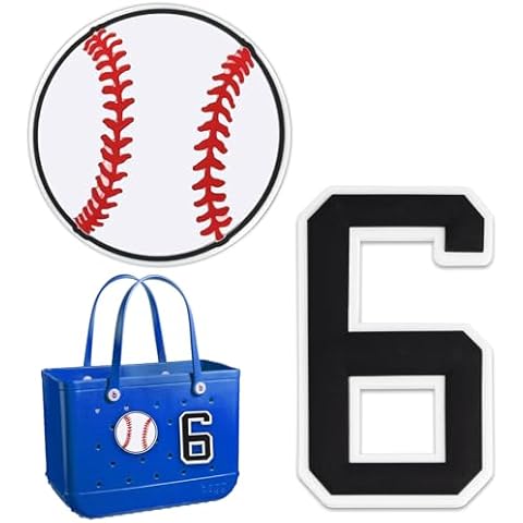YIXIPAZH 2Pcs Number Charms for Bogg Bag Insert Decorative Bogg Bag Charms, Compatible with Bogg Bag Original All Models, 2Pcs Baseball Charms for Bogg Bag Accessories Cover