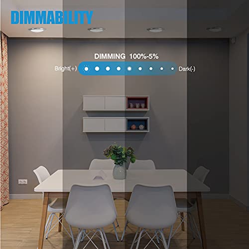 Ecoeler 6Inch Led Flush Mount Ceiling Light, Dimmable Surface Mount Led Disk Light, Aluminum Trim, 16.5W, 4000K Cool White, 1000Lm, Brushed Nickel Finished, Energy Star & Etl Listed, 4Pack #TOP3