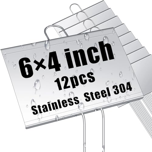 Landhoow 12 Pcs Large Garden Plant Markers Metal Plant Labels
