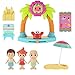 Cocomelon Family Beach Time Fun Playset - Features JJ, Tomtom & YoYo with Sandcastle, Umbrella, Beach Chair, Towel, Beach Playset