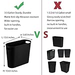 rejomiik Small Trash Can, 3.5 Gallon Slim Garbage Can Plastic Waste Basket with Handles Container Bin for Narrow Spaces Bathroom, Bedroom, Kitchen, Office at Home, Black - Image 3