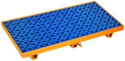 Leakproof Spill Containment Pallet for Garage & Warehouse, Heavy-Duty Metal Tray with Drain for Oil Drums and Machinery Storage
