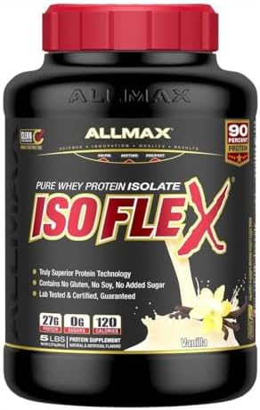 ALLMAX Nutrition - ISOFLEX - 100% Ultra-Pure Whey Protein Isolate - Vanilla - 5 Pound