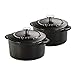 Lodge 12 oz Black Enameled Round Mini Cocotte with Lid, 2 per Case