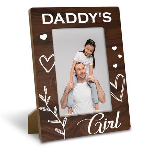 Yxadu Dad Gifts, Rustic Wood Photo Frame Gifts from Daughter,