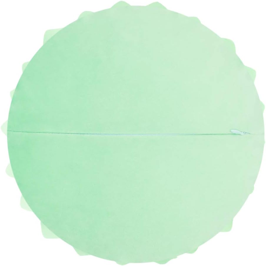 JWH Handmade 3D Flower Pillow Covers Aesthetic Decorative Round Floral Throw Pillow Floral Accent Pillow Cases Velvet Pillowcase Cute Cushion for Bed Couch Bedroom 14 Inch Light Green