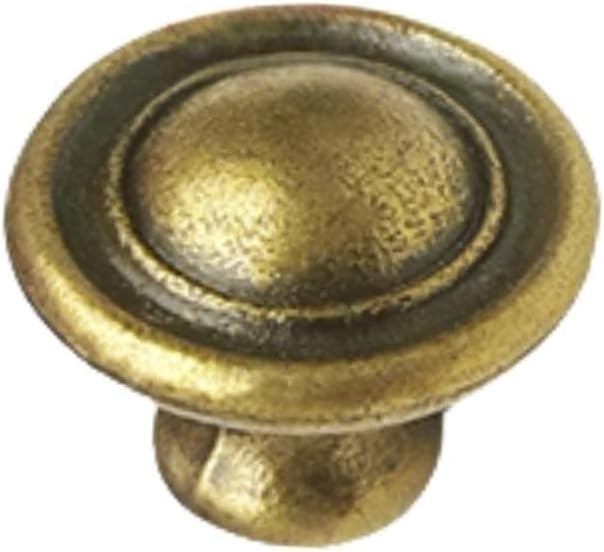 Antique Bronze Drawer Single Hole Knob Gold Color Mini Circle,Zinc Alloy Cabinet Hardware for Kitchen Bathroom Pulls 0.75 Inch Diameter (10)