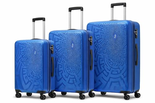 Image of Skybags Bohemia Polypropylene Set of 3, Cabin and Check-in Luggage with TSA Lock, 8 Wheel, Chrome Zipper, Spacious Zipper with 5 Years International Warranty, Blue