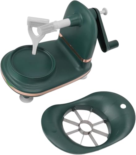 Dlwk リンゴの皮むき器スライサー芯子、カッター付きハンドクランクリンゴの皮むき器、フルーツピーラーセット、キッチンツール、吸盤ベース、効率的な皮むき、丸いリンゴ