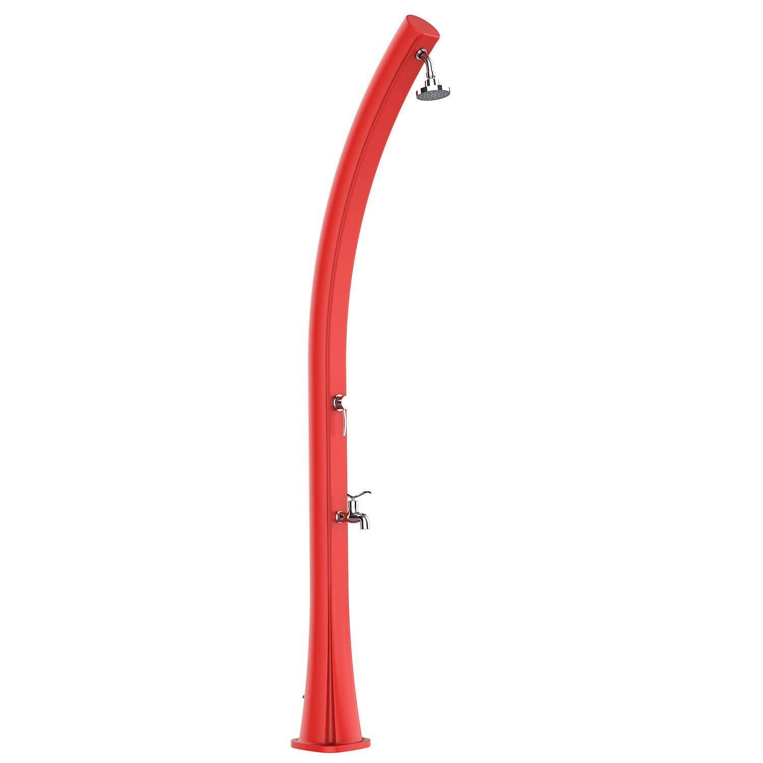 Starmatrix Colonna Doccia Ecologica Rossa in Polietilene HD con Serbatoio da 25 Litri e Lavapiedi per Giardino e Piscina Rio Red