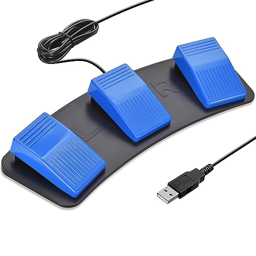iKKEGOL Upgraded Digital Optical USB Foot Pedal, USB Tripe Foot