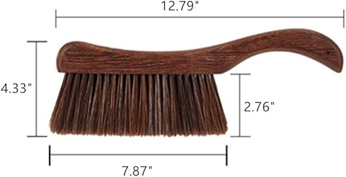 Miniatura 5 de Escoba de mano, escoba de mano para cepillo de cama, cepillo de pelo de caballo con mango de madera, cepillo de cama extendido, para automóvil,