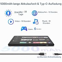 AWOW Tablet 10 Zoll Android 14 Octa-Core 8GB+64GB (1TB TF erweiterbar) – WiFi 6, Bluetooth 5.0, 5000mAh, 1280×800 IPS, Dual Kamera, Typ-C, nur mit Ladekabel – Ansicht 3
