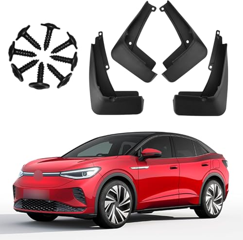 ZhangJW 4 Piezas Guardabarros de Coche para VW ID.4 ID.5 ID4 ID5 EV 2020-2025, Delanteros Traseros Faldillas Antibarro Salpicaduras Protección Accesorios