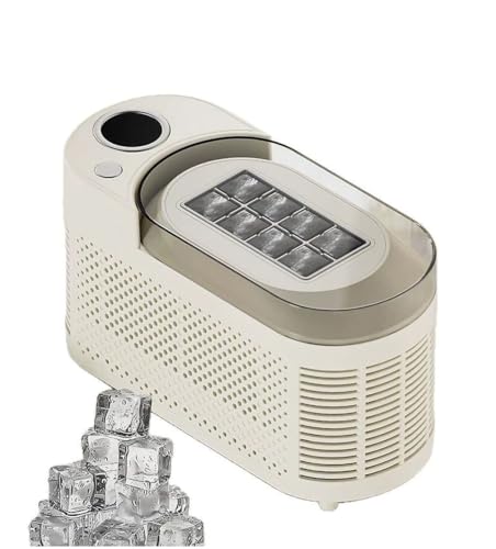 Fabricadora de hielo pequeña y portátil 12V crema miniatura 1
