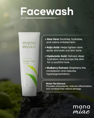 Image of Green Tea Sunscreen 50ml & Green Tea Facewash 100ml Combo | SPF 50+ Broad Spectrum UVA /UVB Protection | Lightweight Non-Greasy Formula for All Skin Types