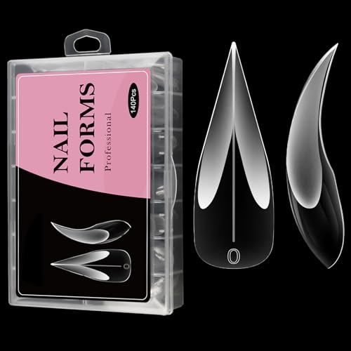 Formas de uñas curvas - juego de plantillas de arte de uñas | 140 piezas de formas reutilizables, modelado preciso, para el hogar, los viajes y las aplicaciones profesionales