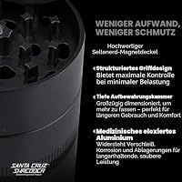 Santa Cruz Shredder Kräutermühle, 3-teilig, mittelgroß, 5,4 cm, hervorragender Griff und Aluminium, Schwarz – Ansicht 4
