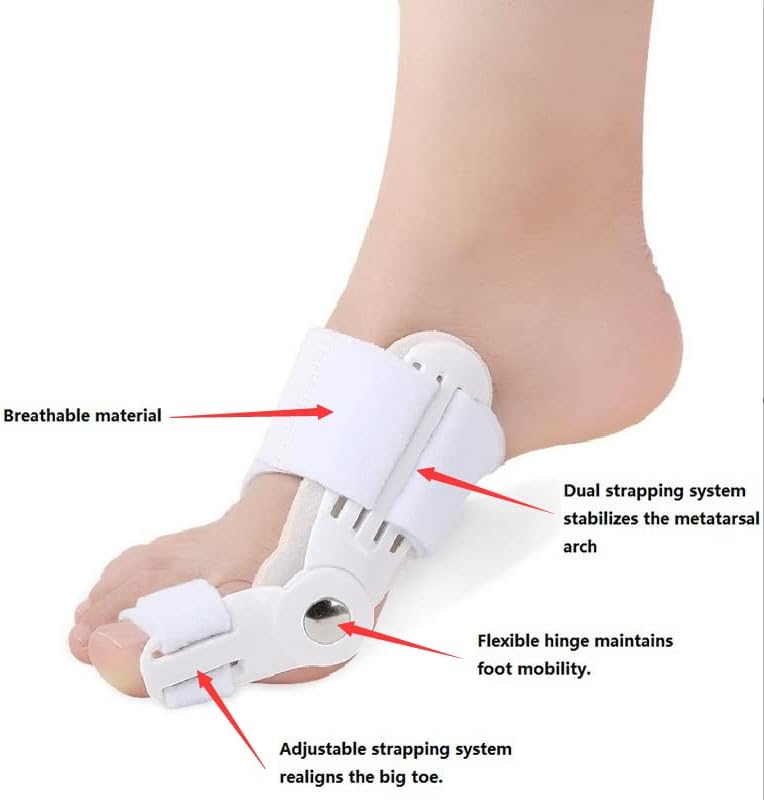 DUORUI 2 PCS Bunion Corrector, Bunion Pads, Toe Separators, Bunion Splitter, Big Toe Straightener for Women and Men