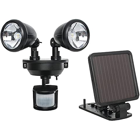 Maxsa 44215 Solar Motion Activated Dual Head Light in Black 8.50x8.00x7.50 Cover