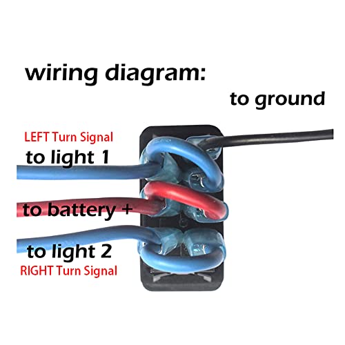 Image of Amber Led Turn Signal Rocker Switch 7 PIN ON-Off-ON DPDT Toggle Switch with Jumper Wires for Motorcycle UTV ATV SXS Golf Cart Waterproof IP68