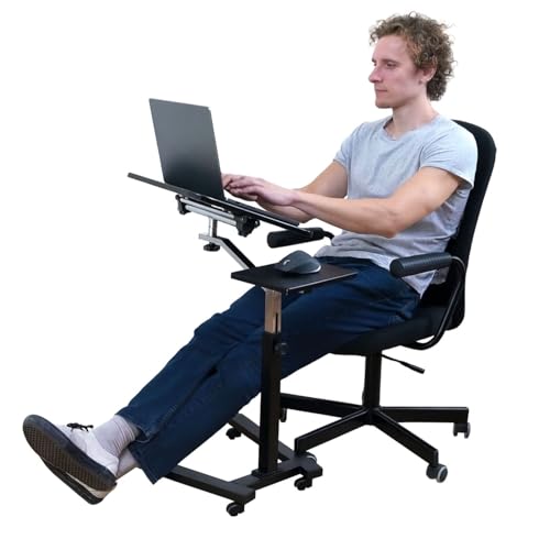 Tatkraft Joy - Laptoptisch Höhenverstellbar, Verstellbar, mit Rollen, und Mausablage, Laptoptisch...