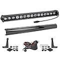 20 Inch Single Row LED Light Bar with Wiring Harness, Nirider Black Series 75W Super Slim Spot Flood LED Fog Lights Driving Lights Work Off Road Light Bar for SXS Truck ATV UTV 4x4