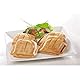 DOMO DO9046C Family Croque mit Wechselplatten - Sandwichmaker und Waffeleisen - für 4 Sandwiches/Waffeln - Weiß
