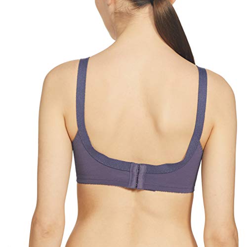 Image of Triumph International Doreen Bra For Women Non Wired Non Padded Wireless Bra Full Coverage Raschel Lace Lingerie Classic High Center Bridge Support Wide Straps Big Cup Bra for Larger Busts Pack Of 1
