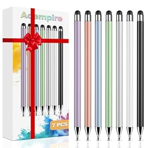 Stylus (7 unidades), lápiz digital 2 en 1 para pantalla táctil, alta precisión y sensibilidad, adecuado para iPad/iPhone/Samsung/Android Smartphone y tabletas, compatible con todas las pantallas