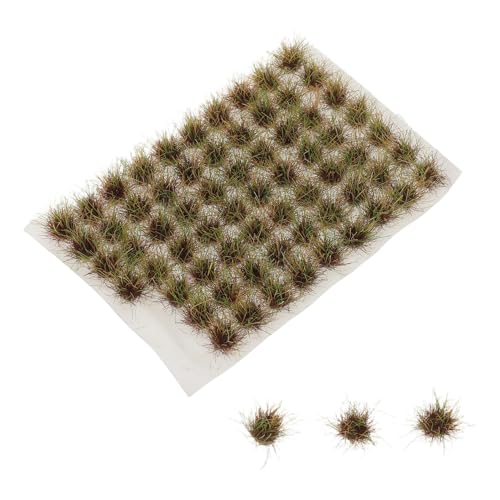 POPETPOP 70 Pièces Herbe Statique Miniature Touffes Herbe Artificielle Résistante Décoloration pour Modélisme Ferroviaire Dioramas et Jardin de Fées Compatible Décor Paysage Vert Automnal