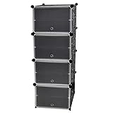 Funny Foal Portable Shoe Rack Organizer, 8-Tier Plastic Cube Storage Tower...