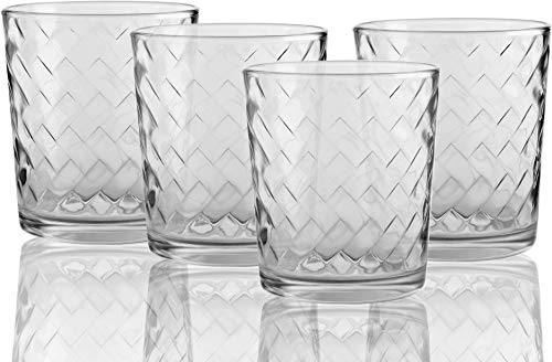 Circleware Chevron Set Of 4 Whiskey Drinking Glasses Glassware For Water, Beer And Bar Liquor Dining Decor Beverage Cups Gifts, 4 Count (Pack Of 1) #TOP3