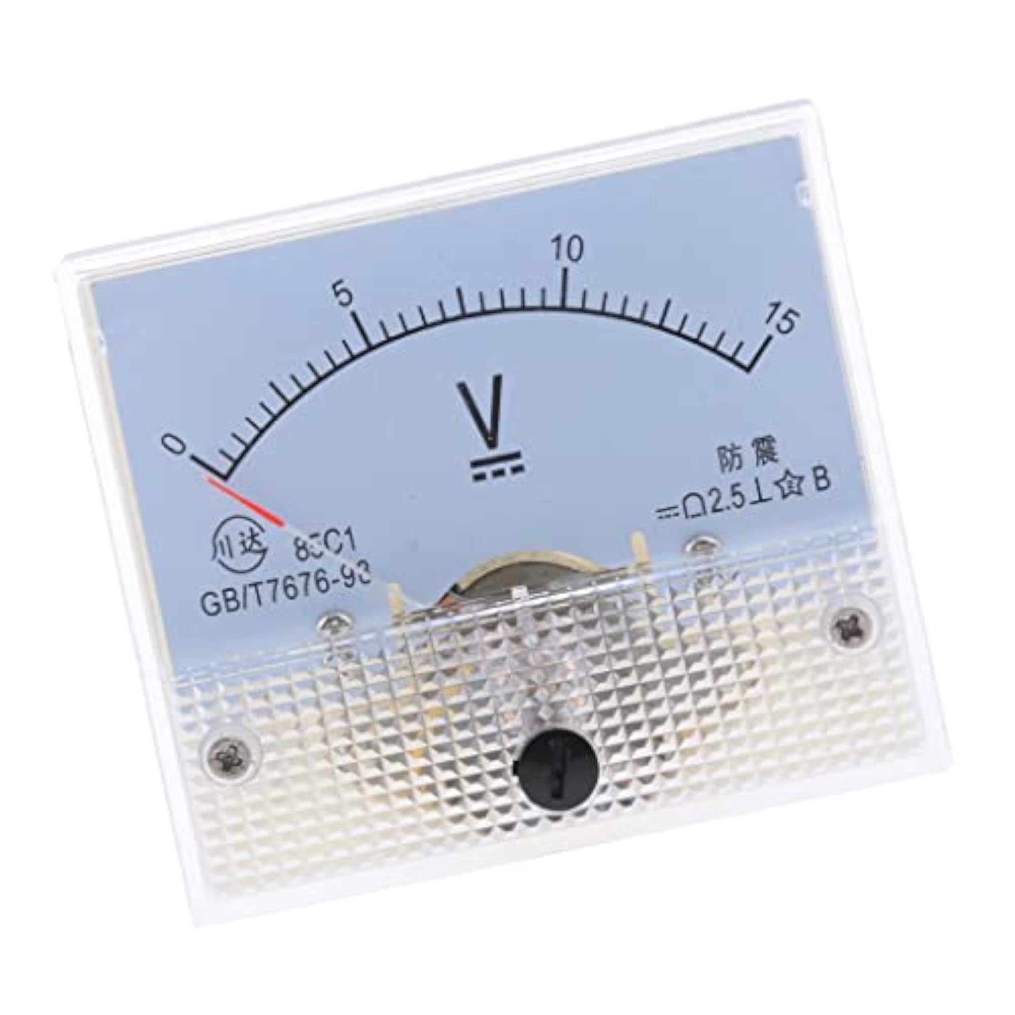 85C1 DC Rectangle Ammeter Analog Panel Voltmeter 0-15 V