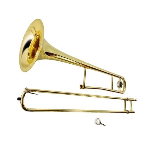 image for YoungMonic Bb Tenor Slide Trombone B Flat Gold Brass Plated Trombone f