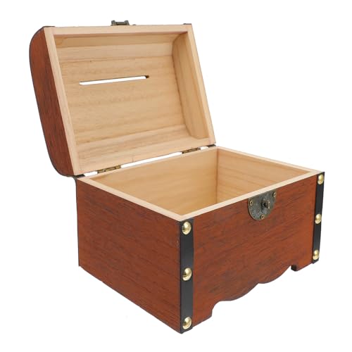 TOGEVAL Scatola Portaoggetti con Serratura in Legno Vintage Medio, Custodia Decorativa Salvaspazio per Gioielli, Denaro e Piccoli Oggetti, come Regalo e Decorazione per Casa e Cameretta