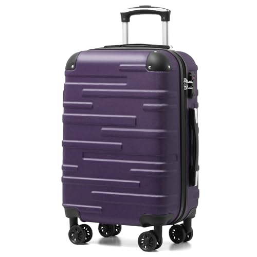 COOLIFE Hard Shell Suitcase with TSA Lock and 4 Spinner Wheels Lightweight Durable (Grayish Purple, S(56cm 38L)) Grayish Purple 56 cm