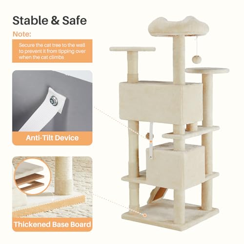 Torre para Gatos de 54 Pulgadas con Poste para Rascar miniatura 6